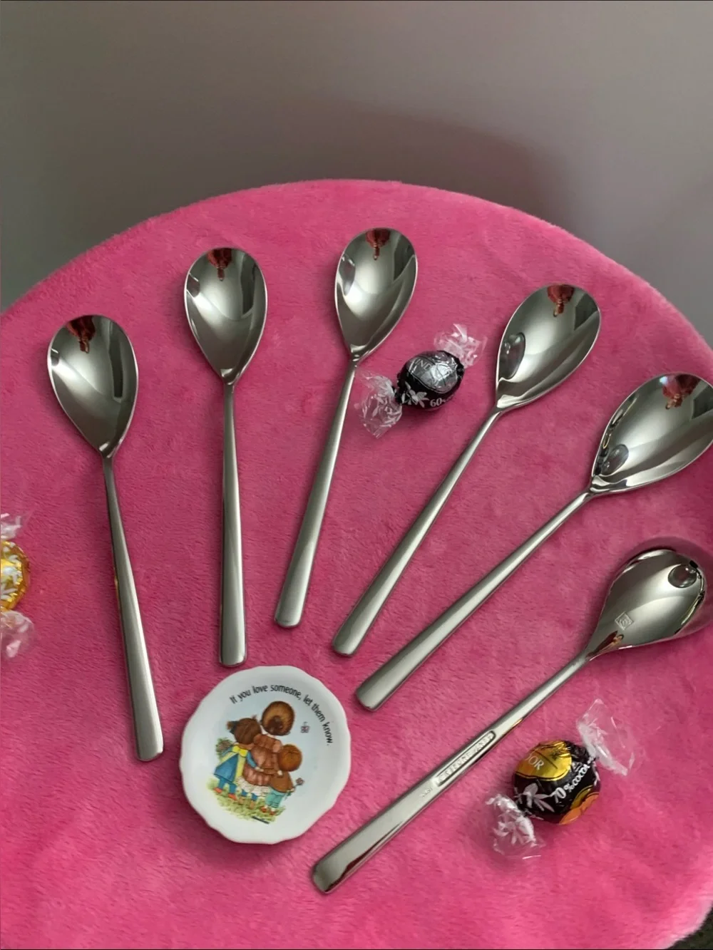 Oneida's SANT ANDREA Quantum pattern S/6 Large Spoons 18/10 SS NWOT